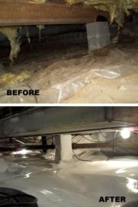 Photo of a Crawl Space Before and After Encapsulation